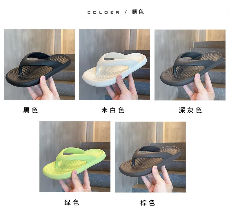 Evshine Damen-Sommer-Flip-Flops, Outdoor-Mode, rutschfeste Strand-Hausschuhe, bequem, weicher Boden, Damen-Sandalen, Haus-Badezimmer-Rutschen – Detail 3
