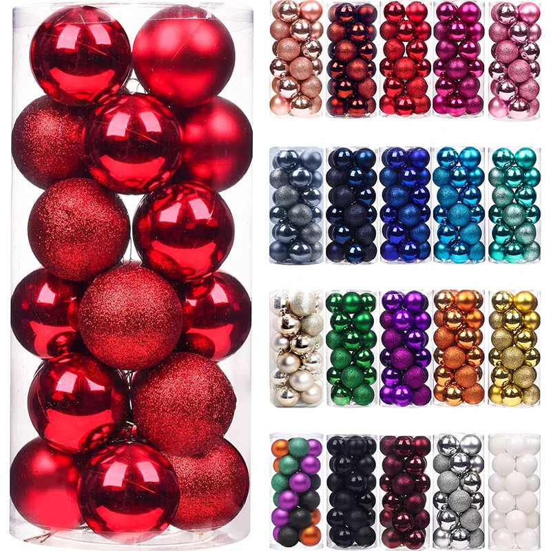 24/36Pcs 3/4CM Christmas Balls Christmas Tree Ornaments Xmas Decoration Pendants Home Decor Party New Year 2026 Gift Accessory