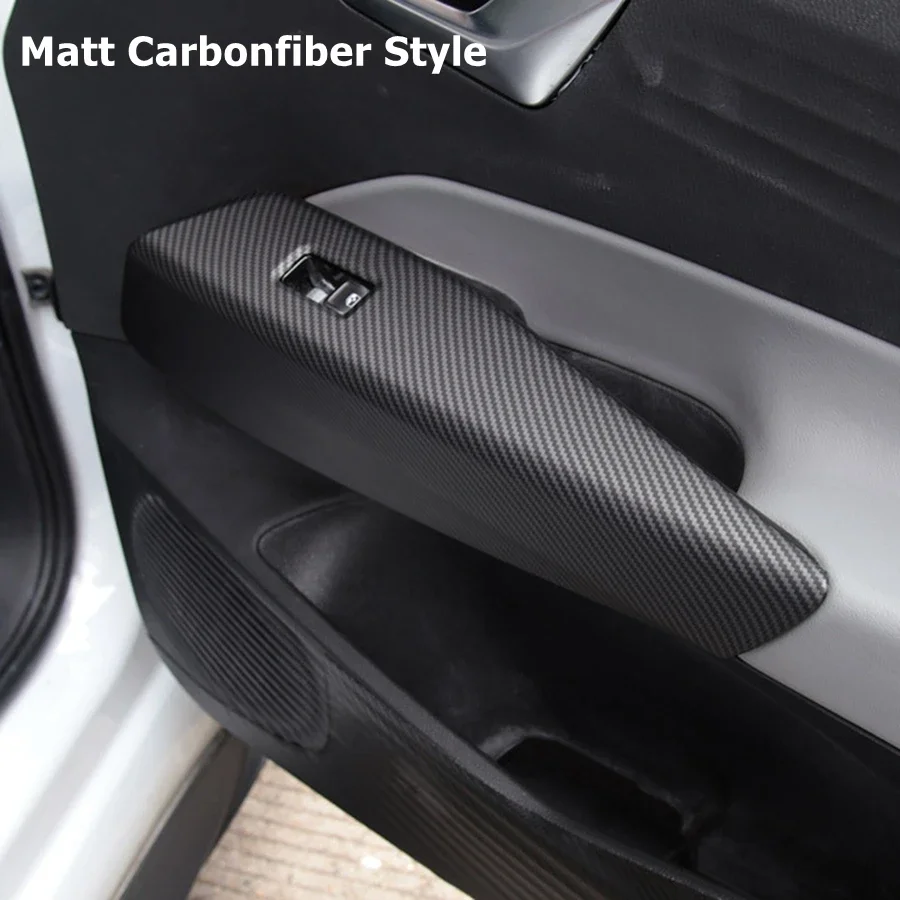 For VW ID.4 2024 - 2021 Carbonfiber Style Door Handle Armrest Trim Center Console Cover Wrap Accessories ID4 Cup Holder Panel