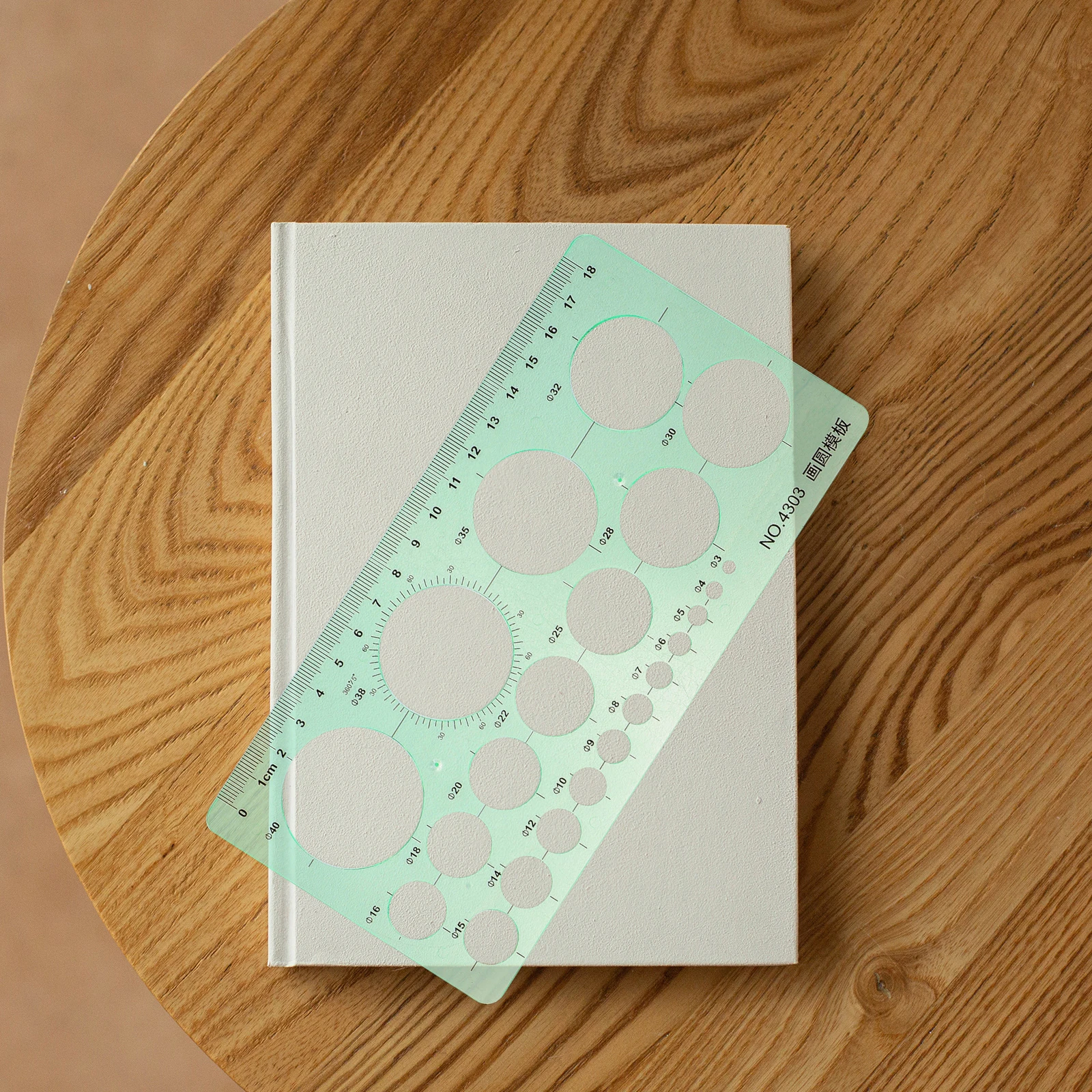 2Pcs Circle Template Geometric Ruler Round Scale for Drawing Plastic Angle Students Drafting Tool Geometry Ruler Plastic