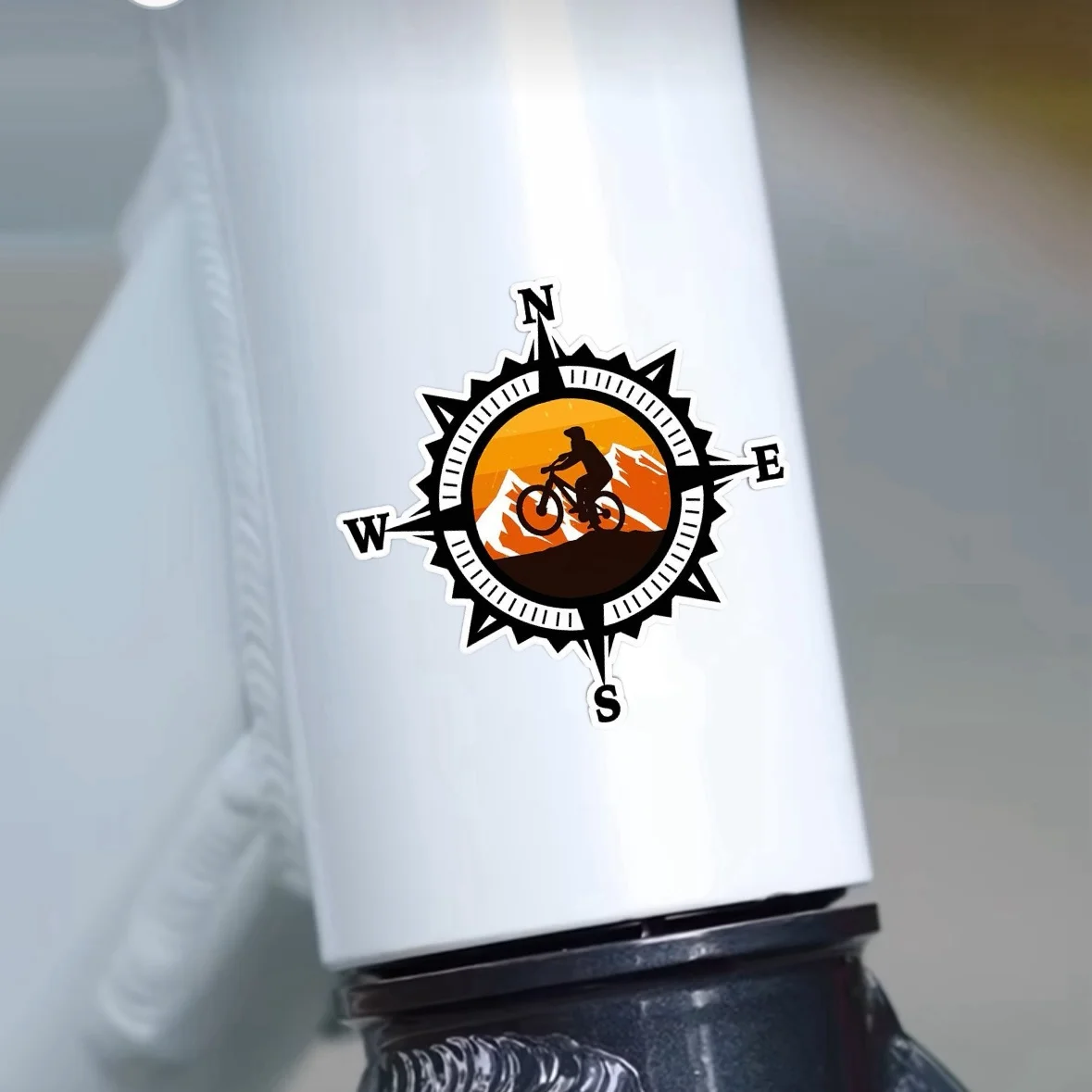 2PCS/Sheet Compass Stickers Bike Seat Tube Scratch Cover Outdoor Decor