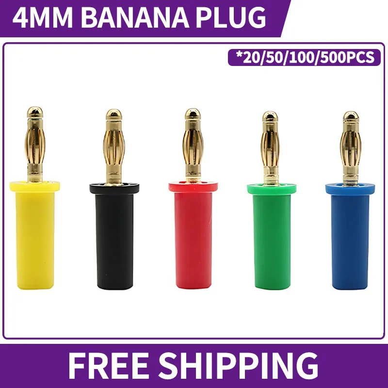 

Pure Copper Gold-plated 4mm Banana Plug Lantern Head 4mm Speaker Speaker Wire Terminal Test Plug Welding Type Connector