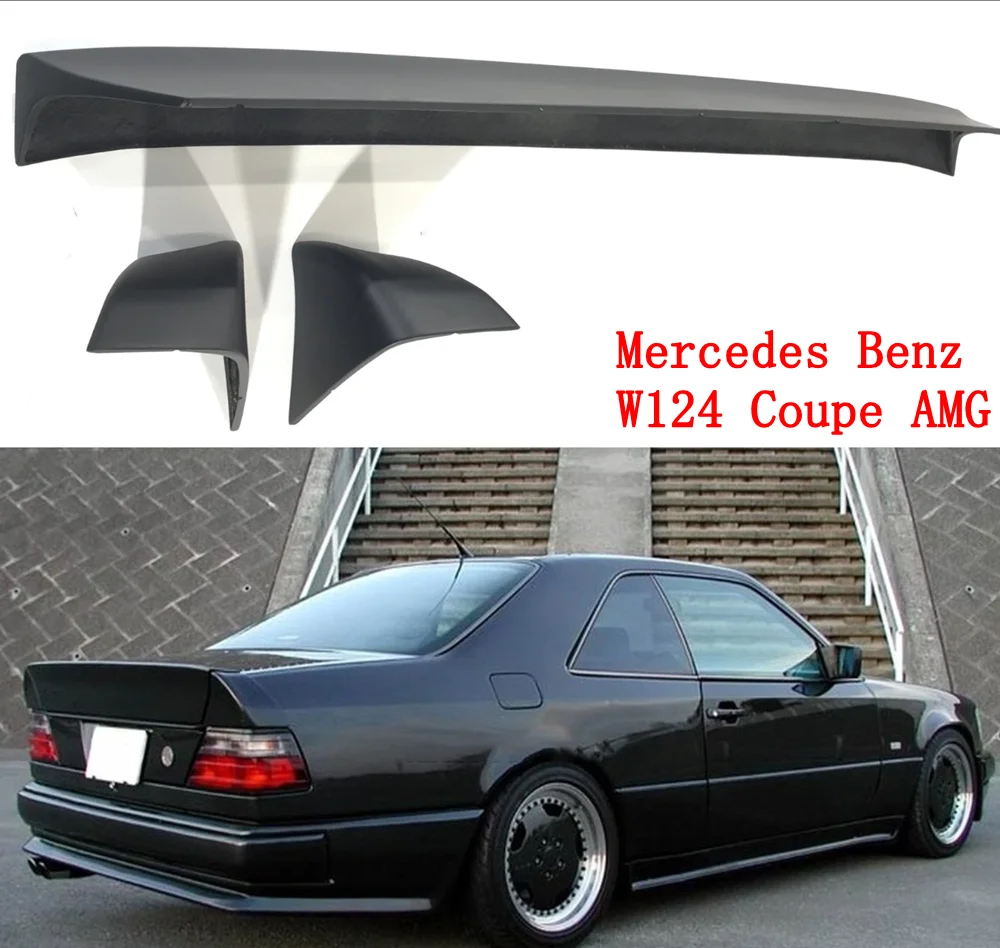 Rear Trunk Spoiler 3 Piece Wing Lid Ducktail (Fits Mercedes Benz C124 Coupe AMG) 2 doors