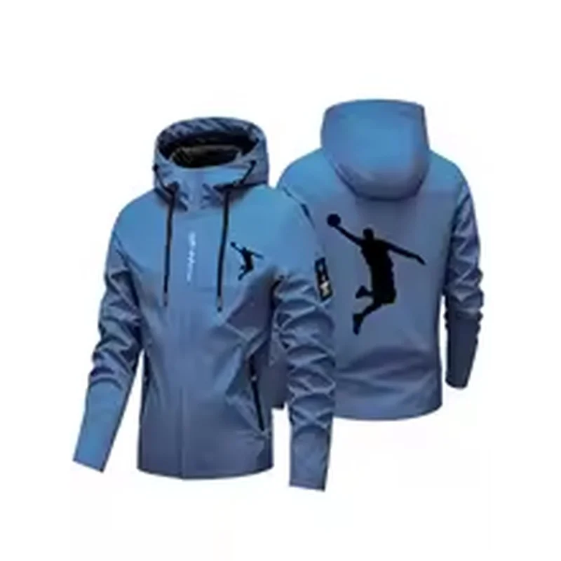 Men Hooded Outdoor Jacket 2026 Spring Autumn Waterproof Windproof Full Zip Coat Hiking Travel Casual Outerwear