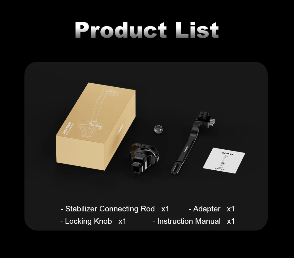 COMAN PH50 DJI Gimbal-Verstärkungsstabilisator Sicherheitsverbindungsset für DJI RS3 Pro RS4 Pro RS5 Stativ Einbeinstativ Zubehör – Detail 12
