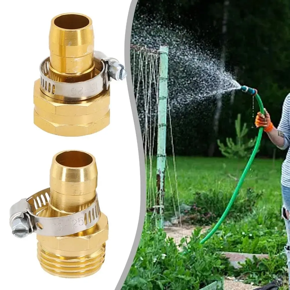 3/4'' 5/8'' Garden Hose Quick Connectors Durable Metal Leak-proof Water Tubeing Adapter Repair Damaged Leaky Pipe Pipe Fitting