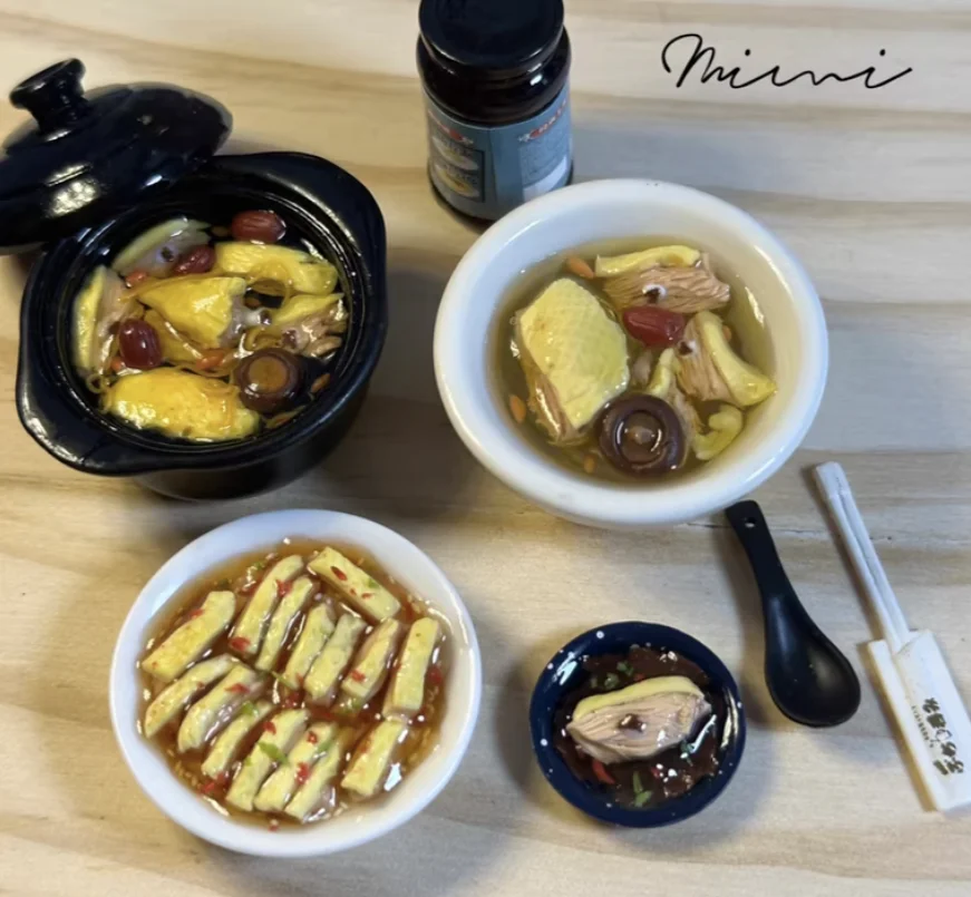 Handmade Miniature Clay Food Japanese Sashimi Cutting Board Chinese Chili Dip Tiny Bento Box Stone Pot Rice Realistic Mini Dish - Image 5