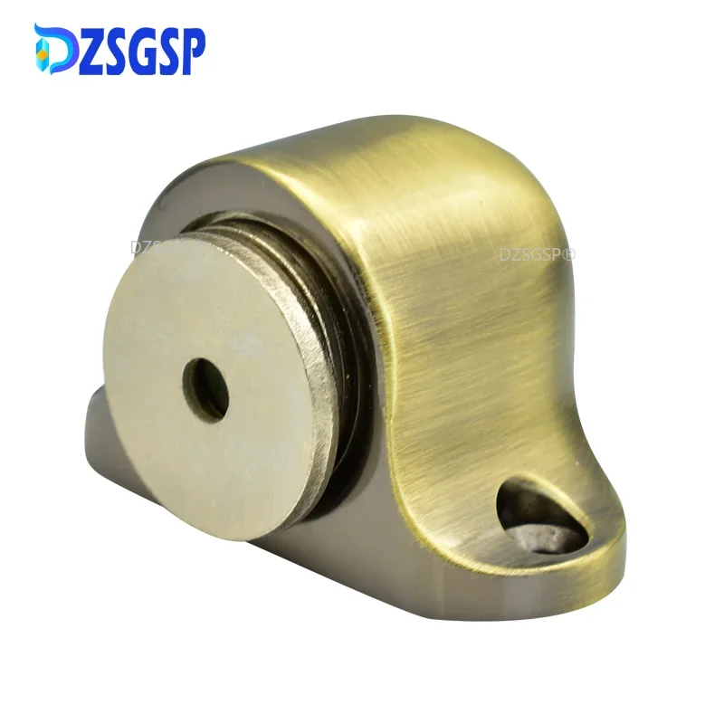 DZSGSP Stopper Door Brushed Door Nickel Hardware Satin Magnetic 1Set Zinc Alloy Door Stop Casting Powerful Floor-mounted Holder