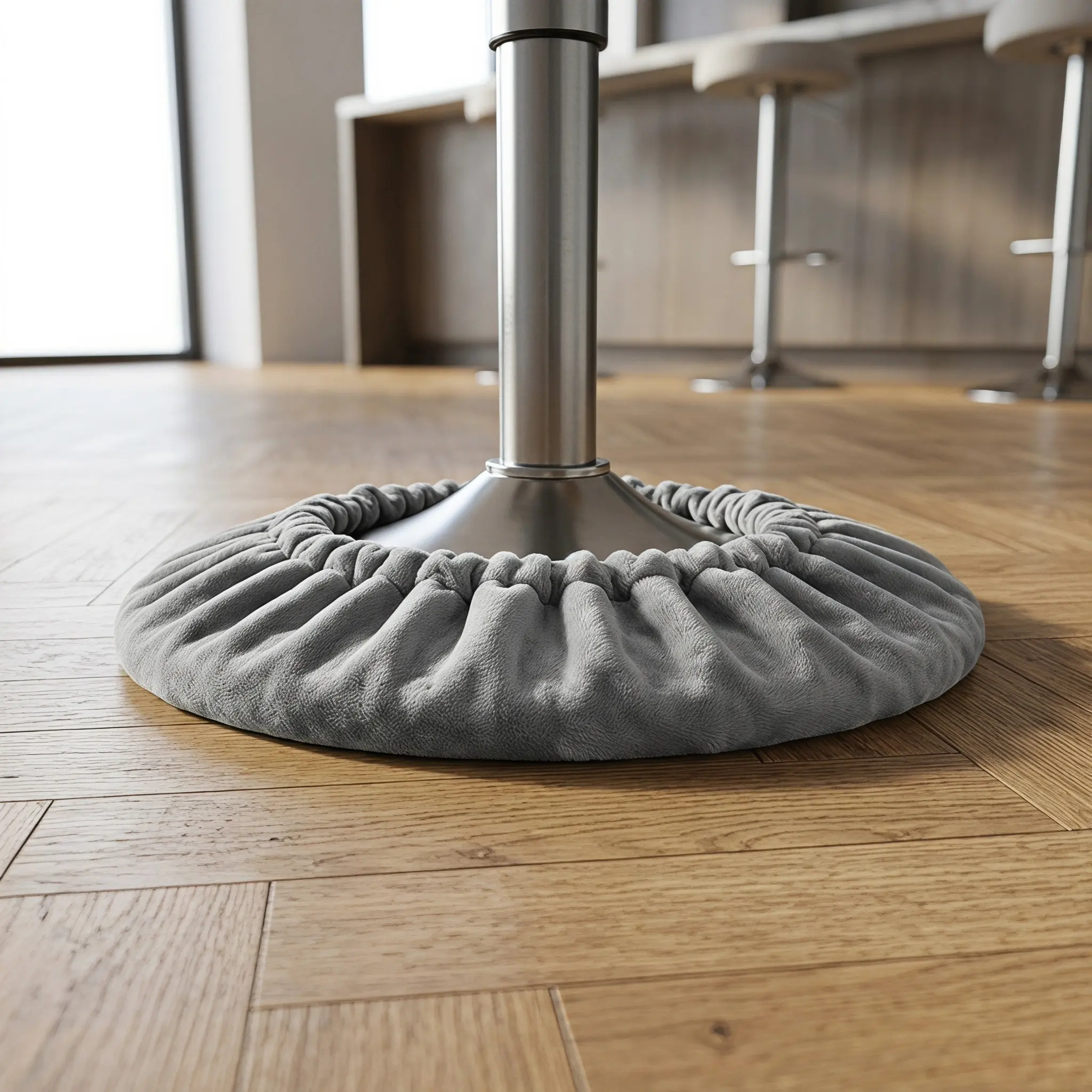 Bar Stool Floor Protector Grey Anti Slip Scratch Proof Bar Chair Base Cover Office Chair Floor Protection view 6