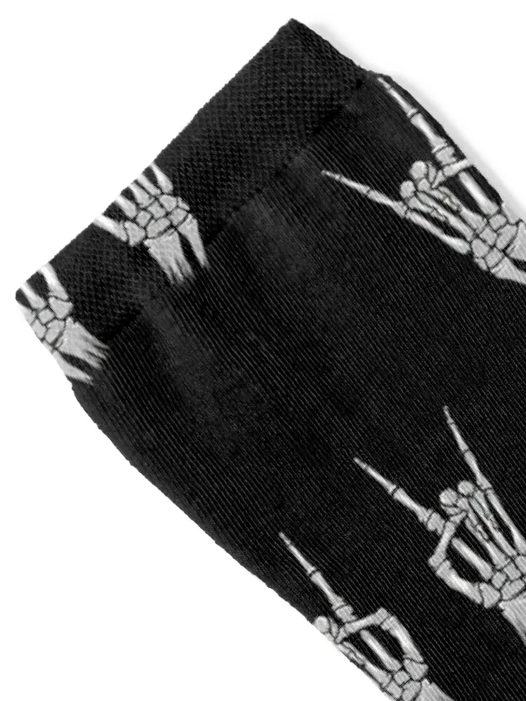 Skeleton Sign of the Horns Rock Hardrock & Heavy Metal Socks Hiking boots sheer gym soccer anti-slip Socks For Men Women's