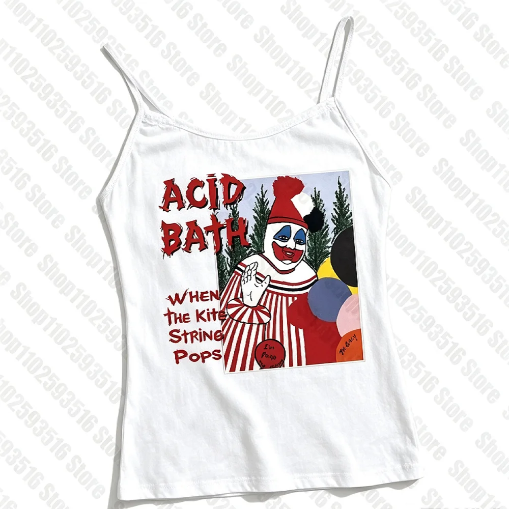 Defend Scream Brass Knuckles Print Women Cami Tank Top Gothic Y2K Sleeveless Slim Summer Punk Style Camisole