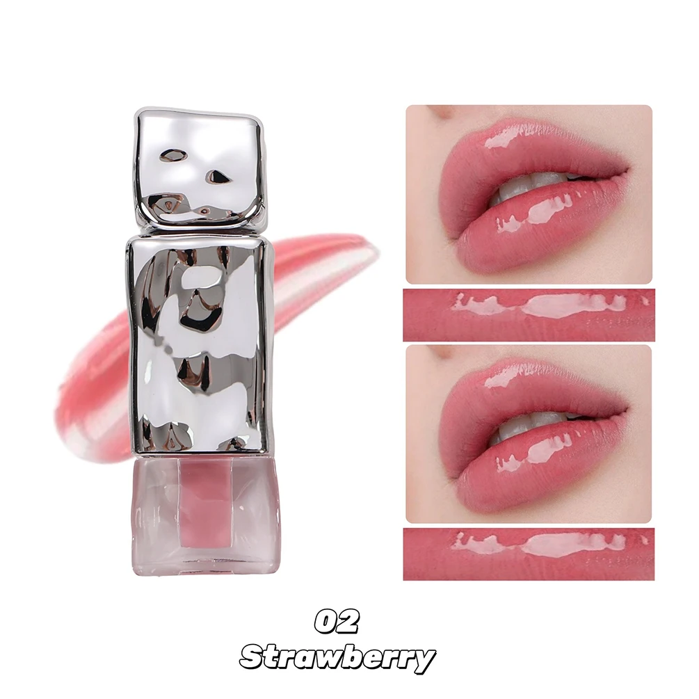 Polypeptide Tinted Lip Oil Private Label Moisturizing Custom Logo Pigment Non-stick Nourishing Makeup Wholesale Silver Tube