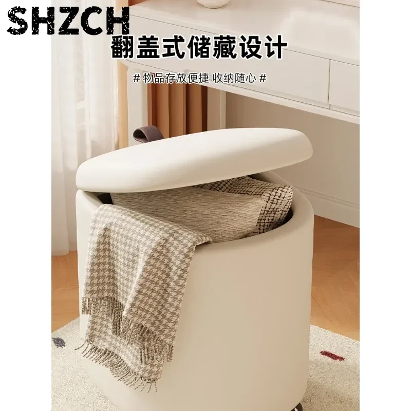 New Universal Wheel Stool Home Storage Stool Creative Rolling Low Seat with Casters, Portable Slide Sitting Stool Lightweight