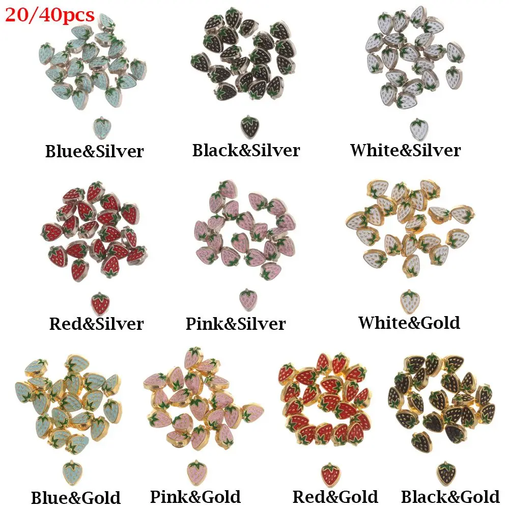 20/40Pcs Mini Button Buckle DIY Doll Clothes 5mm Metal Strawberry Decoration Buckles for 1/6 Doll Clothing Sewing Accessories