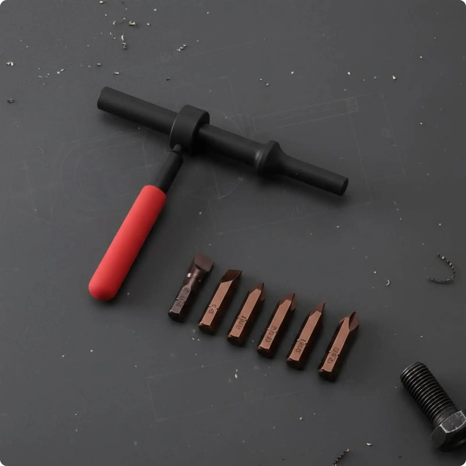 6 Pieces Air Air-Driven Screwdriver Set Steel Hand Tool Rusted Fasteners