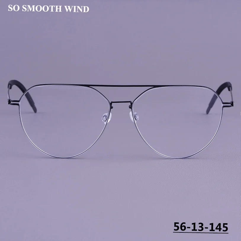 

Denmark Brand Screwless Ultralight Pilot Glasses Frame Men Thin Rim Eyeglasses Women Oval Round Spectacles Double-beam Eyewear