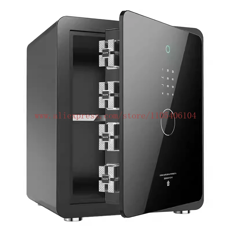 Safe Household Small Mini 45cm High Smart Fingerprint Safe Anti-theft All-steel Bedside Table Hotel Office Safe Deposit Box