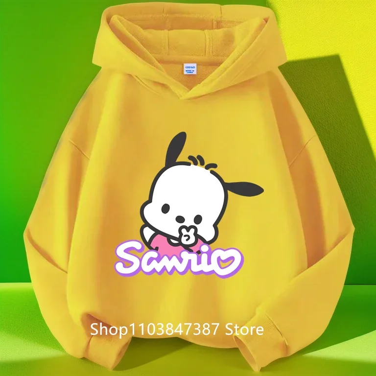 Pochacco hoodie Set Kids Anime autumn Tops Multiple Fashion Children\'s hoodie Round Neck Casual Sleeve Print Trucksuit