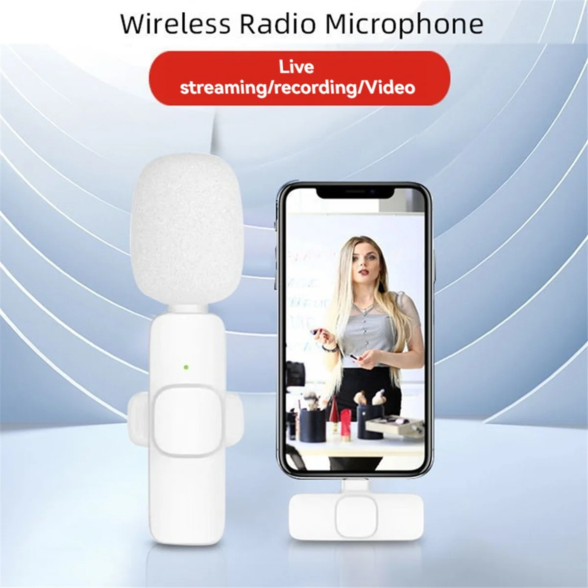 K9 Microfone Lavalier Bluetooth Sem Fio, Um a Dois Redução de Ruído, Transmissão Ao Vivo, Tipo C