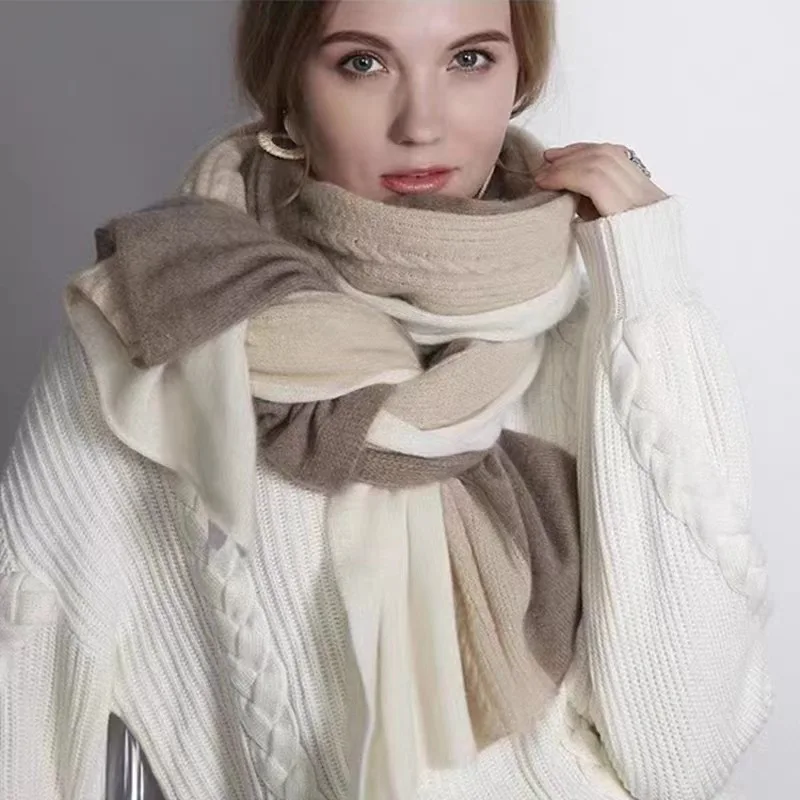 Winter Scarf for Women Cashmere Warm Pashmina Blanket Wraps Female Soft Wear Bufanda Spliced Shawl Long Poncho Echarpe T728