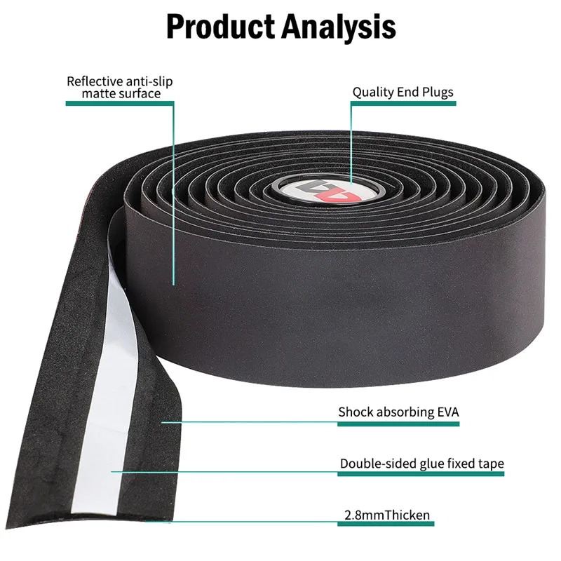 WEST BIKING cinturino per manubrio per bicicletta nastro riflettente per manubrio per bici Discolor cinturino per impugnatura antiscivolo con assorbimento degli urti parte in bicicletta