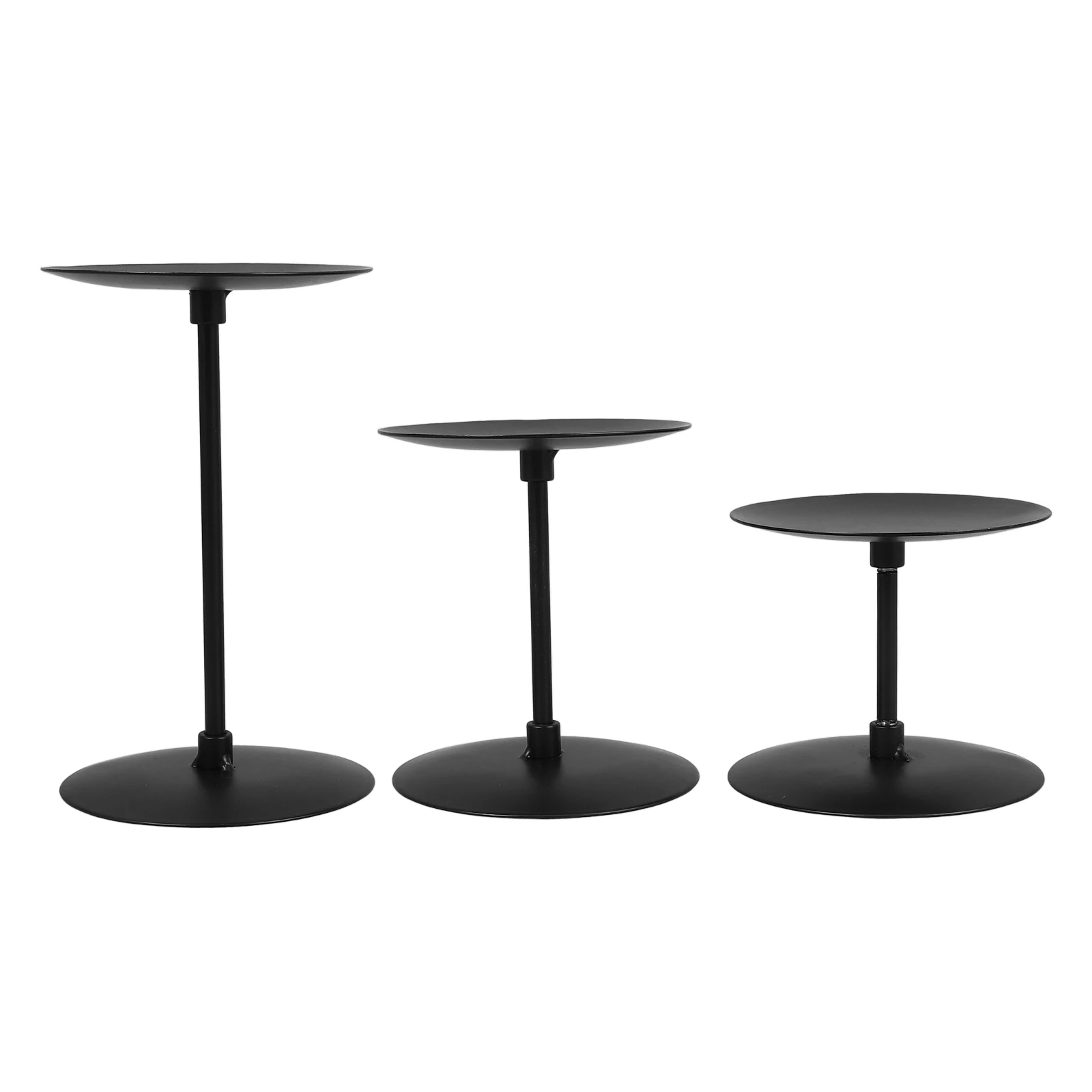 

3pcs Black Metal Taper Holders Decorative Home Party Wedding Centerpiece Set For Fireplace Mantel Dining Table Vintage
