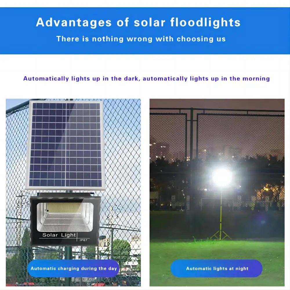 Solar Lights Waterproof Outdoor Flood Lights 30~500w LED Remote Control Outside Spot Light For Fence Patio Yard Garden Street