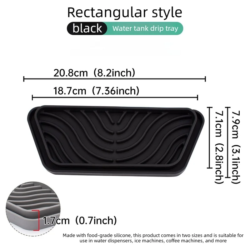 Silicone Drip Tray for Refrigerator Water Dispenser Cuttable Anti-Slip Water Catch Pad for Coffee Machine Ice Maker 6