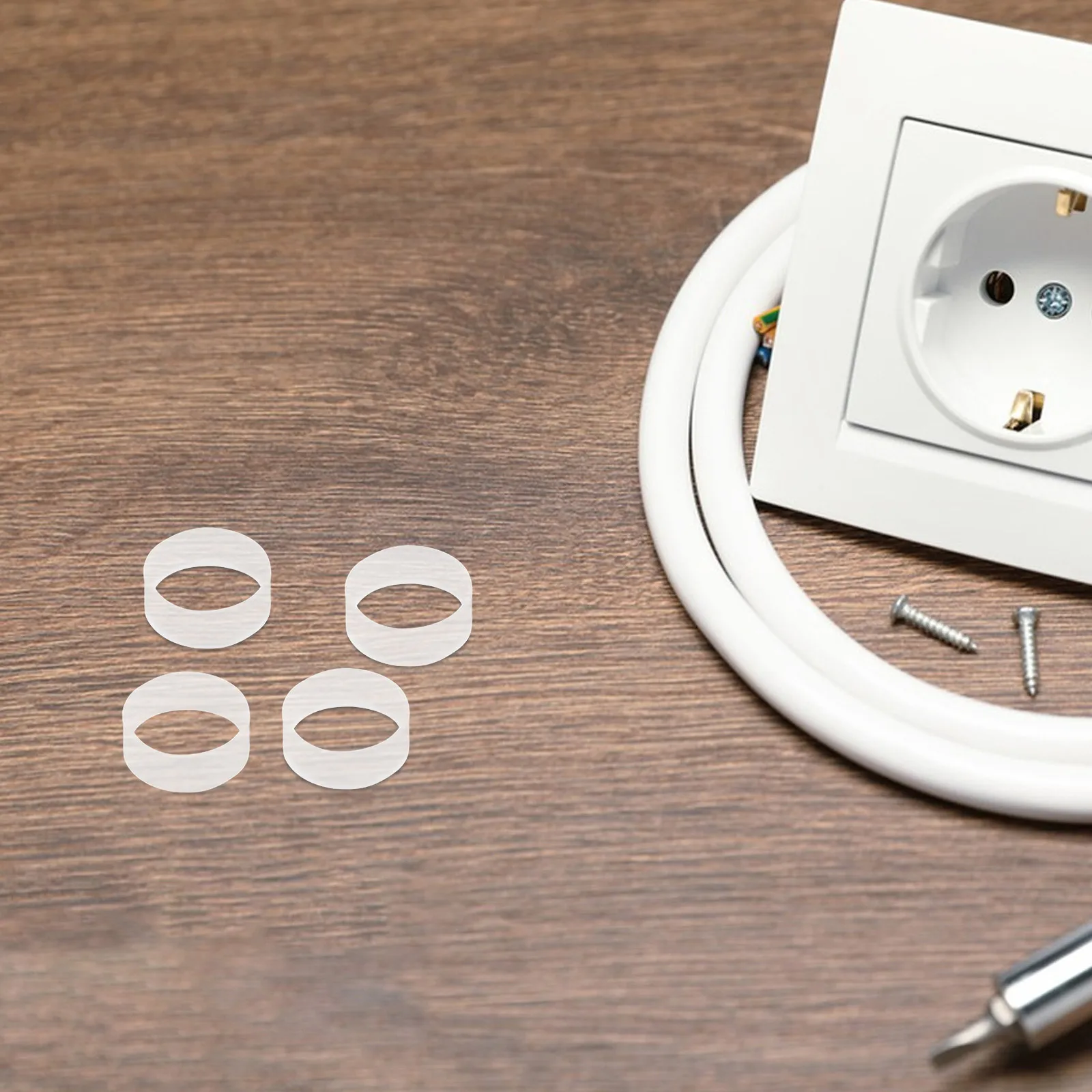 

500pcs Silicone Cable Ties Reusable Rubber Rings Elastic Cord Ties For Data Lines Durable Wire Bundling Transparent Desk