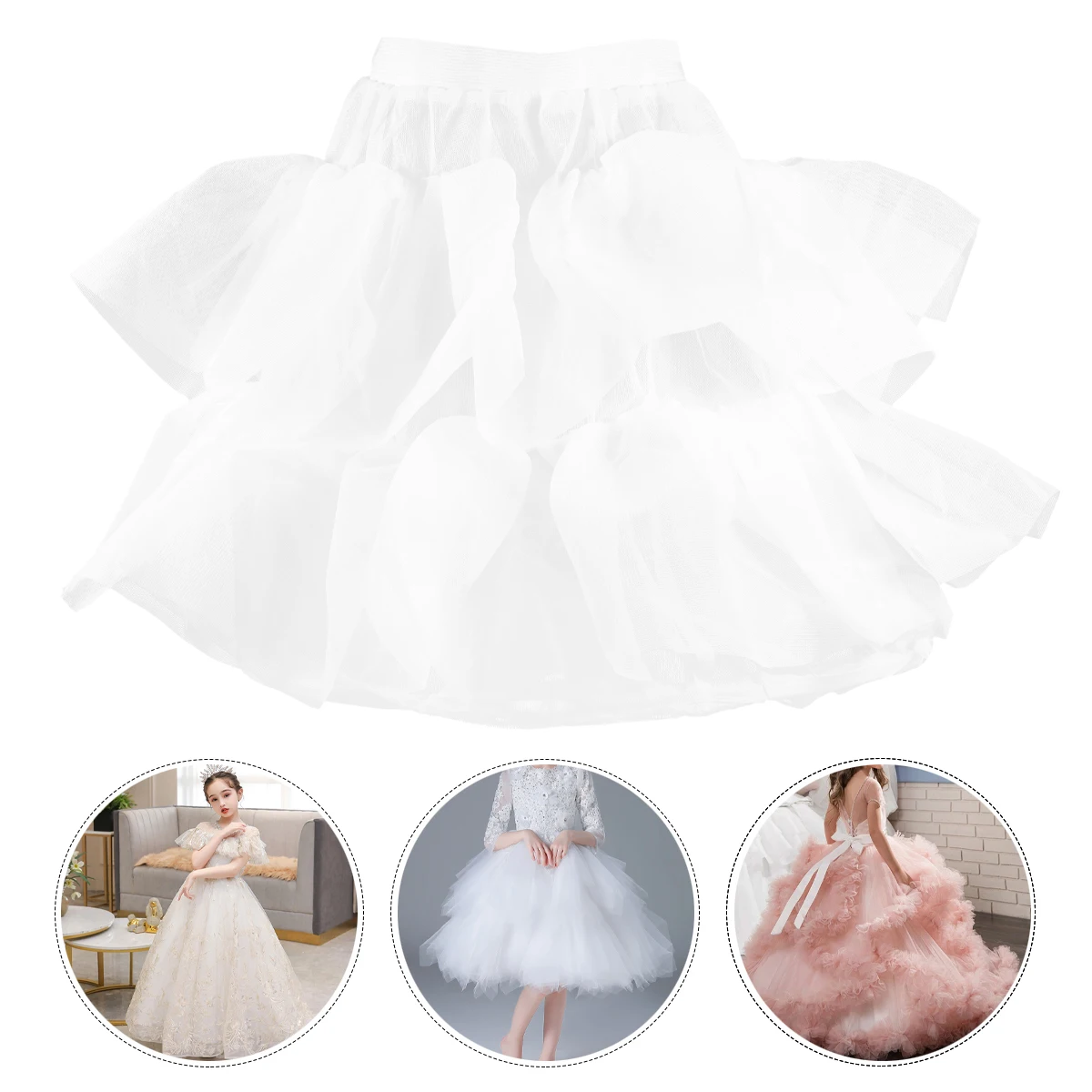 

1pc Pannier Petticoat Mesh Lining Wedding Dress Underskirt Tutu Elastic Adjustable Foldable Comfort Soft Fashion Style