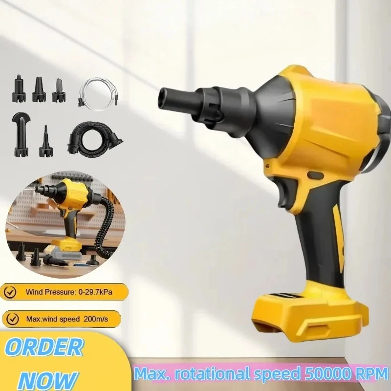 Brushless Air Blower Cordless Air Dust Removal Gun Tool With Nozzle Multifunction Dusting Machine Inflator For Dewalt Battery