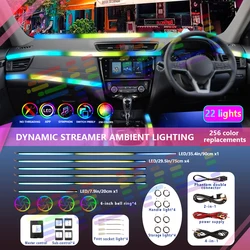 RGB 6/18/22 in1 Car Interior Acrylic Car Ambient Lights For Skoda VRS Octavia FABIA KAMIQ KAROQ KODIAQ RAPID SUPERB Accessories