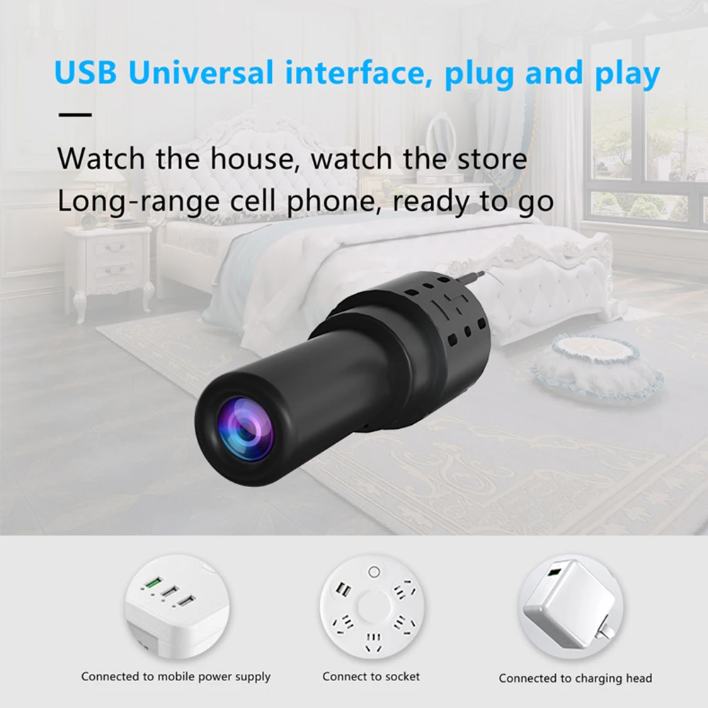 

1080P 32-256G Plug&Play Remote Monitoring Cameras 2MP USB Mini WiFi Camera With PIR Human Body Induction Record Time Can Be Set