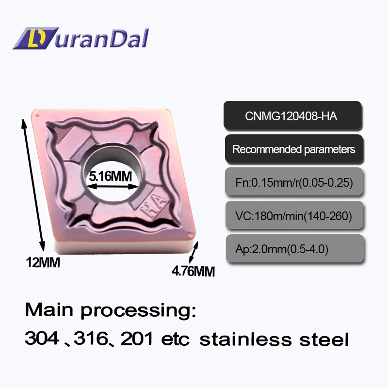 10PCS CNMG120408-HA LP8015 Carbide Inserts Turning Tools CNC Lathe Machining Tool for Stainless Steel Free Shipping