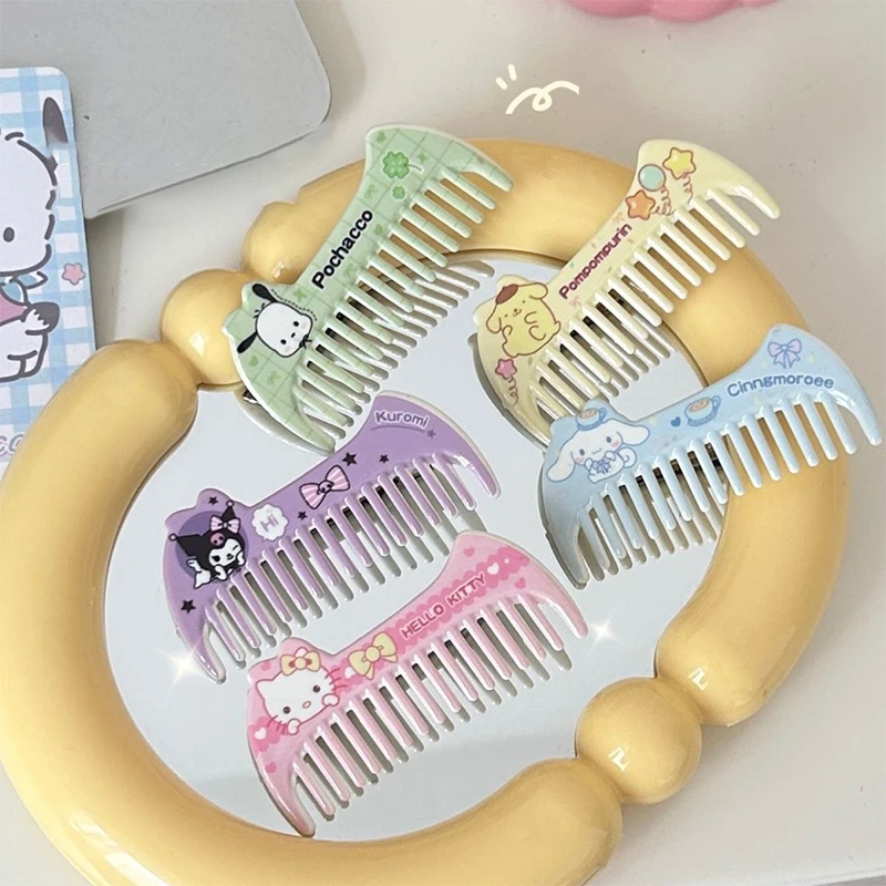 Kawaii Sanrio Hello Kitty Hair Clip Kuromi Comb Cinnamoroll Pochacco Hair Pin Bangs Side Clip Sweet Girl Headwear