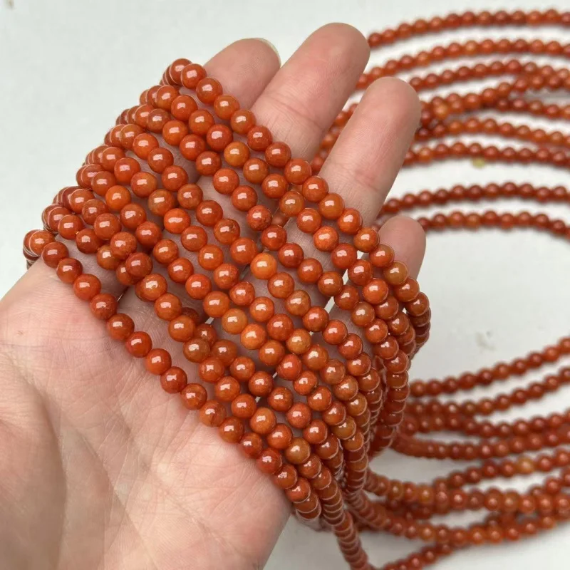 

Red jadeite round multi-strand bracelet necklace 108 beads Buddhist bead jewelry accessories mobile phone chain bracele