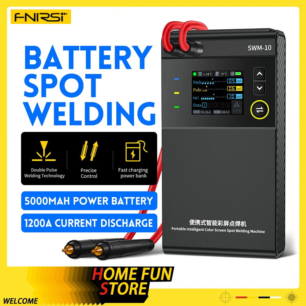 Fnirsi Swm-10 Portable Battery Spot Welder Diy Welding Machine 18650 Battery Pack Welding Custom Tool 5000mah Weldable 0.25mm