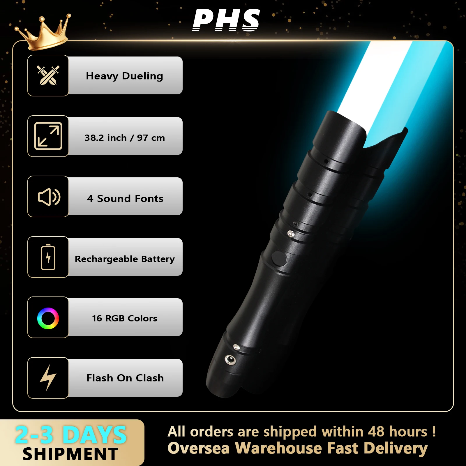 

For Christmas Dueling Lightsaber, Fx Light Sabers for Jedi Sith,Aluminum Black Hilt Series Led Light-up Sword,Smooth Swing