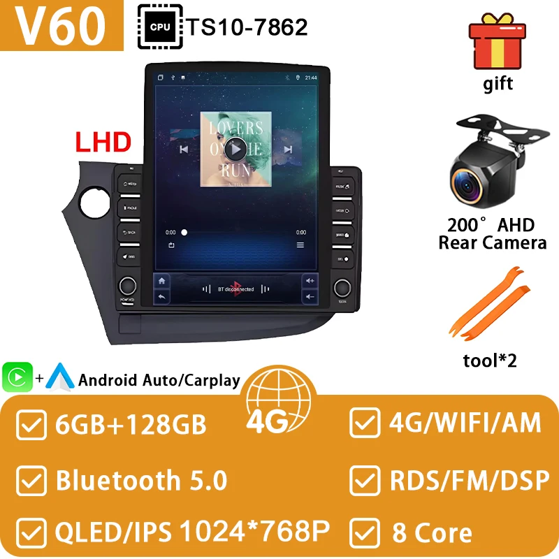 Android 15 Autoradio Voor HONDA INSIGHT 2009 2010 2011-2013 2014 Multimedia Video Player Navigatie GPS 4G WIFI Head Unit Geen 2din