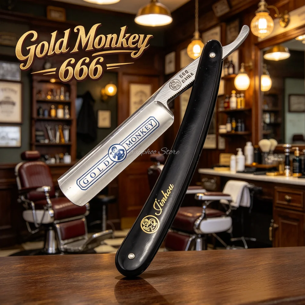 Gold Dollar 66 Original Gold Monkey 666 Men's Shaving Razor Folding Shaving Knife Unisex Women Hair Removal Eyebrow Knife