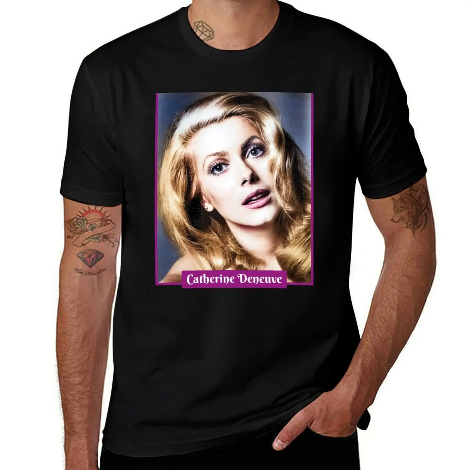 

Catherine Deneuve T-Shirt topping korean fashion vintage anime shirt graphic t shirt vintage mens cotton t shirts