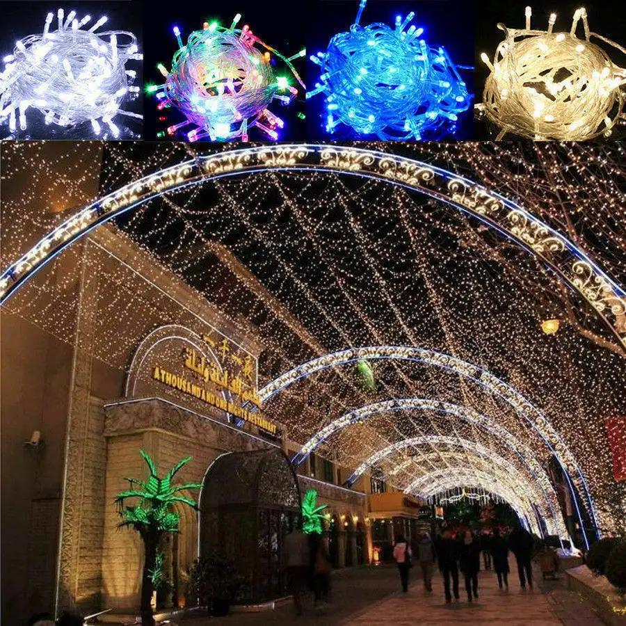 10M 100 LED Christmas Tree Fairy Lights Waterproof Garland Luminous Decor for Home Garden Party Outdoor Holiday