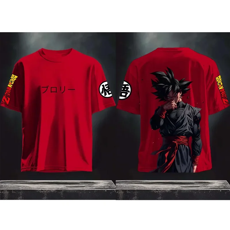 Dragon Ball Anime Graphic Print Men Short Sleeve T-shirt Red Inspired Character Street Summer Casual Wear for 2025 Trending