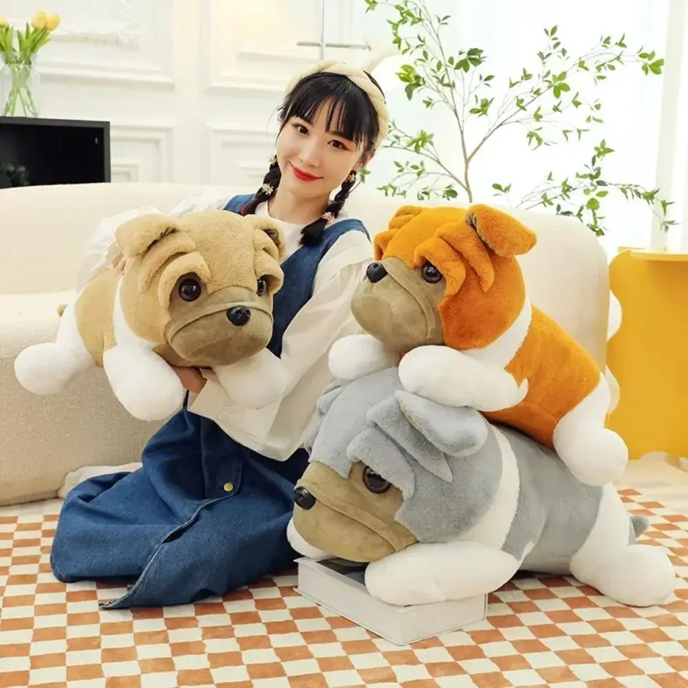 

Толстые веки, плюшевая игрушка для собаки Shar Pei, лежащая полипропиленовая хлопковая собака Shar Pei, плюшевая кукла 23/35/50 см, пушистые животные, мягкие игрушки, Рождество