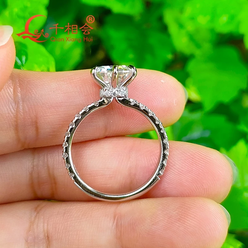 3ct 9mm Ring 2/3 Band 925 Sterling Silver D Color VVS Round Moissanite Diamond Jewelry making wedding datting