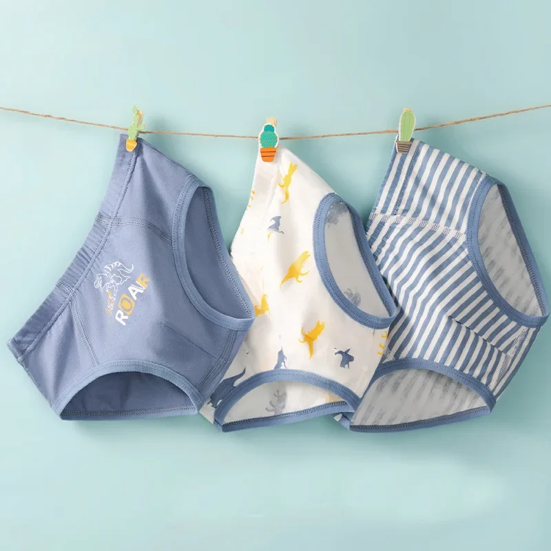 3 Pack Cotton Soft Breathable Boys Underwear Summer Thin A-Class Triangle Underpants for Kids Toddler Baby