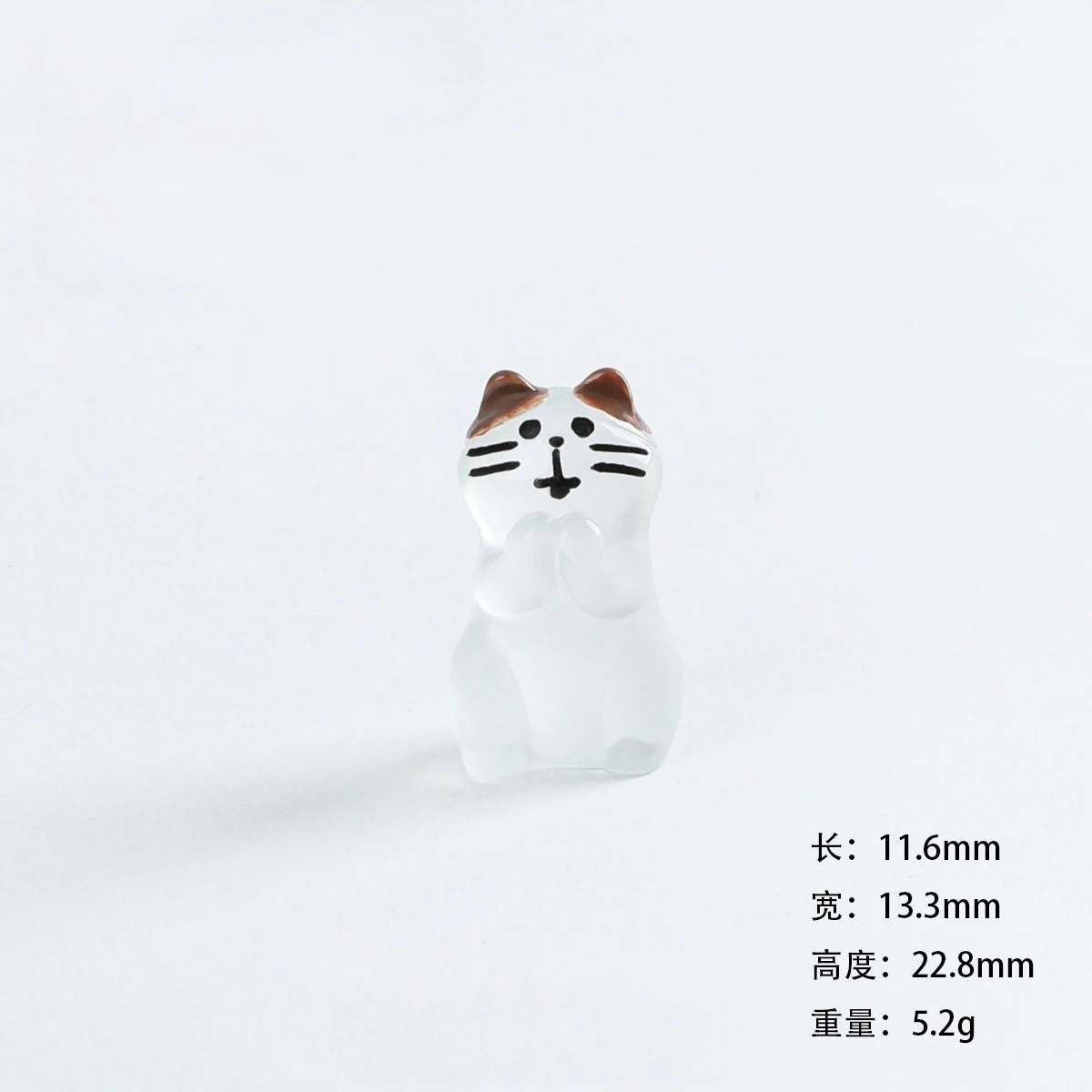 6-30 قطعة النمط الياباني مضيئة مصغرة القط لطيف القطط أرقام توهج في الظلام البسيطة الراتنج القطط الجنية حديقة اكسسوارات الديكور #5