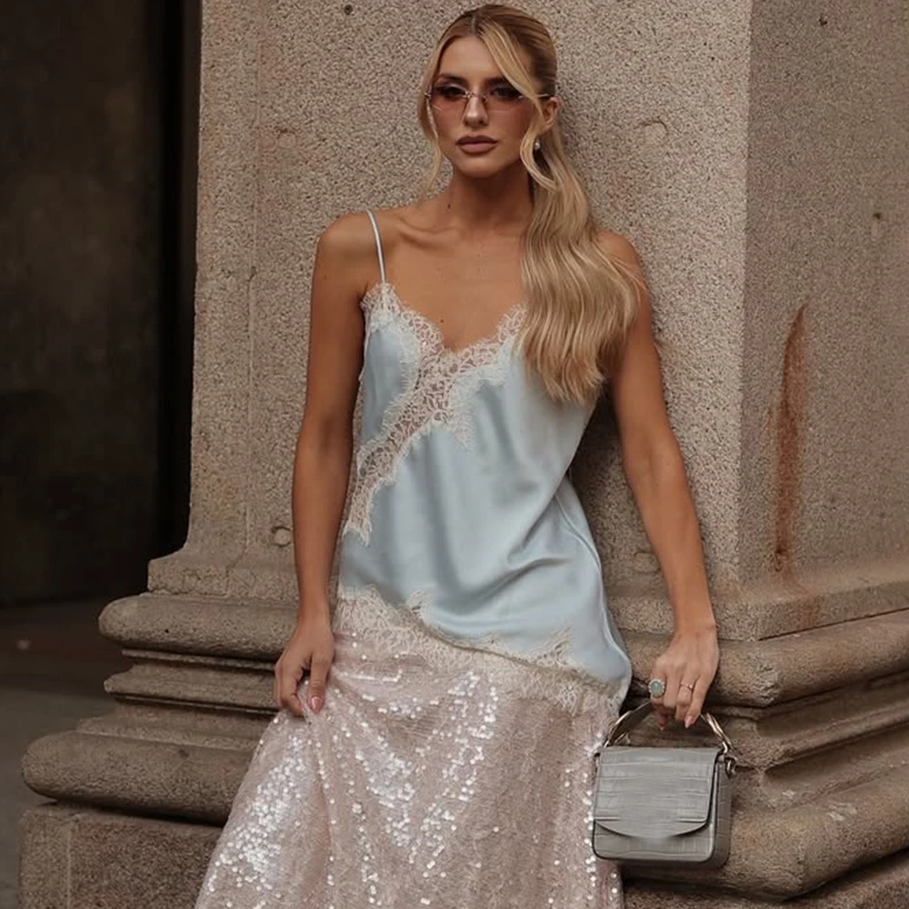 Ticketsx الدانتيل المرقعة حبال سترة المرأة بلا أكمام قبالة الكتف الجوف خارج الخامس الرقبة سليم القمم سيدة الصيف عطلة الشاطئ القمم