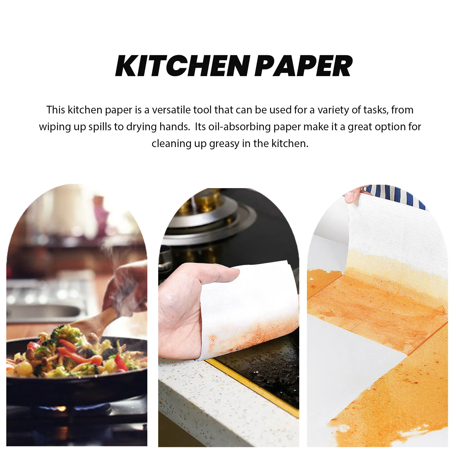 

1 Roll Kitchen Paper Thick Oil Absorbing Water Locking For Home Restaurant Use Practical Cooking Cleaning Supply Kitchen