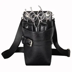 New Hairstylist Scissors Bag PU Leather Satchel Hairdressing Scissors Fanny Pack Beauty Pet Hair Kit